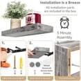 thumbnail image 2 of Sorbus Floating Shelves for Wall Set of 3 - Bathroom Shelves for Wall Storage, Over Toilet, Bedroom, Farmhouse, Wall Decor - 2 Floating Shelves with Invisible Brackets & 1 Rectangular Box, 2 of 7