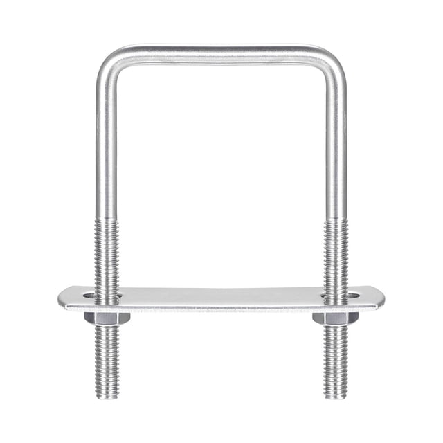 Unique Bargains Square U-Bolts 2 Sets 52mm Inner Width 80mm Length M6 304 Stainless Steel U Clamp Bolt