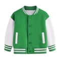 thumbnail image 1 of Jackets for Girls Child Autumn Spring Long Sleeved Color Block Baseball Green Girls Fall Tops ,5-6 Years, 1 of 4