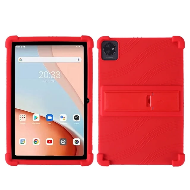 Étui pour Tablette Blackview Tab 70 Wi-Fi 10,1 Pouces Sécuritaire Antichoc avec Support en Silicone Rouge