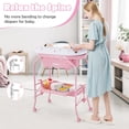 thumbnail image 4 of INFANS Table à Langer pour Bébé avec Baignoire, Station de Commode à Couches Pliable avec Roues de Soutien de Bain Amovibles, Support de Rangement Imperméable pour Matelas, Support d'Organisateur Portable pour Nouveau-Né Nourrisson, 4 of 9