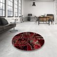 thumbnail image 3 of Ahgly Company Tapis d'Intérieur Carrés Abstraits Brun Châtaigne Patchwork, 6 Pieds Carré, 3 of 6