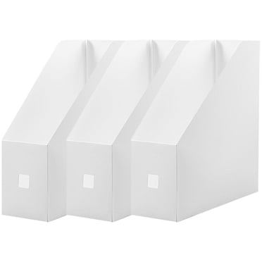 HAR Adhesive Ensemble de Boîtes pour Documents, Plastique, Blanc, 3 Unités