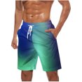 thumbnail image 1 of Cameland Large Size Shorts Men, Gradient Drawstring Elastic Waist Shorts Summer Casual Beach Quick Dry Shorts, 1 of 5
