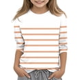 thumbnail image 1 of MeetoTime T-shirt pour Enfants, Mode, Couleur Unie, Imprimé, Manches 3/4, Col Rond, Hauts, Tout-Petits, Enfants, pour Garçons et Filles, 1 of 4