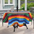 thumbnail image 3 of Nappe d'Extérieur Imperméable avec Trou pour Parasol pour Table Ronde 60x60 Pouces Nappe de Patio à Rayures Mexicaines avec Fermeture Éclair, 3 of 5