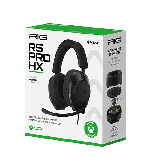 RIG R5 SPEAR PRO HX | Competitive Wired Gaming Headset with Graphene Drivers for Xbox - Black