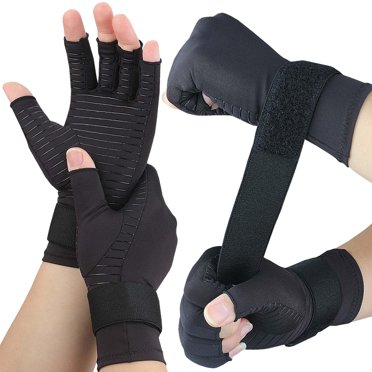 1 Pair Compression Gloves for Women Men, Copper Arthritis Gloves for Hand Pain Relief, Carpal Tunnel Wrist Support, Rheumatoid, Joint Swelling