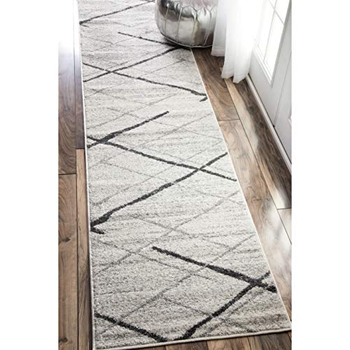 nuLOOM Tapis Coureur Contemporain Thigpen, 2 Pieds 6 Pouces x 12 Pieds, Gris