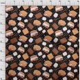 thumbnail image 3 of oneOone Cotton Flex Black Fabric Food Craft Projects Decor Fabric Printed By The Yard 40 Inch Wide, 3 of 4