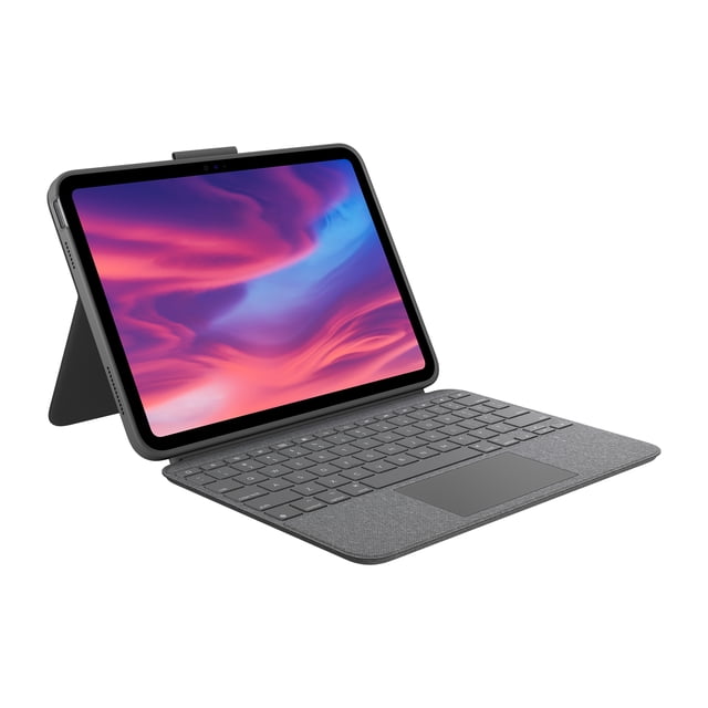 Logitech Combo Touch, Detachable iPad Keyboard Case (10th gen and A16) with Large Precision Trackpad, Full-Size Backlit Keyboard, and Smart Connector Technology - Oxford Grey