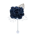 thumbnail image 1 of Xingzhi Delicate And Refined Corsage Brooches For Stylish Wedding Look Polyester Adds Touch Of Color Classic And Timeless dark blue 1Set, 1 of 6