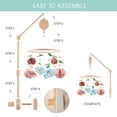 thumbnail image 3 of The Peanutshell Wildflower Baby Musical Wooden Crib Mobile, 3 of 5