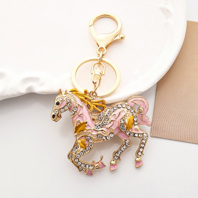 Wooowa Cute Horse Racing Keychain - Stylish Bag Charm Accessory for Cars Purses & Thoughtful Small Gift Ideas