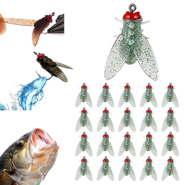 WIFKLSIIPG Fly Fishing (20PCS) New Fly Hook Soft Fish Attractant Fishing Gear