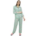 thumbnail image 3 of Bimba Pyjama Vert à Manches Longues pour Femmes avec Chemise, Tenue de Nuit-12, 3 of 6
