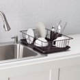 thumbnail image 1 of 3 Piece Rust-Resistant Vinyl Dish Drainer with Self-Draining Drip Tray, Brown, 1 of 5