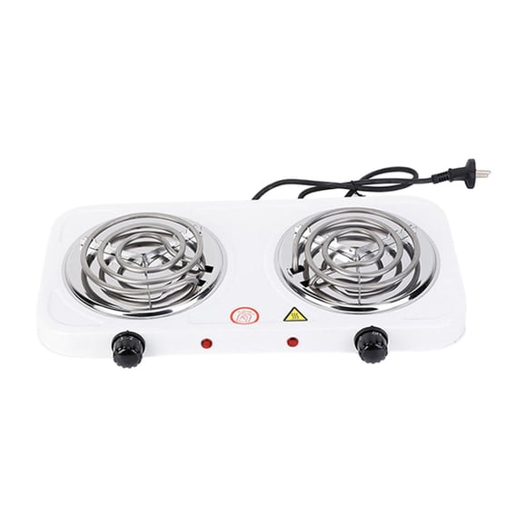 Double Burner Cooktop Power Indicator Lights 2000W Hotplate Electric Cooktop