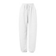 thumbnail image 3 of Women's Drawstring Waist Thickened Loose Straight Leg Sports Pants, 3 of 4
