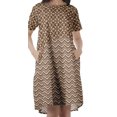 thumbnail image 3 of Moomaya Robes à Manches Courtes Grande Taille pour Femmes Col Rond Mini Tuniques Robes, 3 of 4