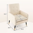 thumbnail image 3 of Costway Linen Fabric Accent Chair Modern Single Sofa Chair with Solid Metal Legs White, 3 of 8