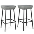 thumbnail image 1 of Gymax 29.5'' Metal Bar Height Stools Set of 2 w/ Rattan Seat & Footrest for Backyard, 1 of 9