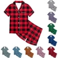thumbnail image 4 of WEAIXIMIUNG Kids Boys And Girls Pattern Printed Short Sleeve Button Down Pajamas Shorts Set Sleepwear Outfits 6-7 Years, 4 of 4