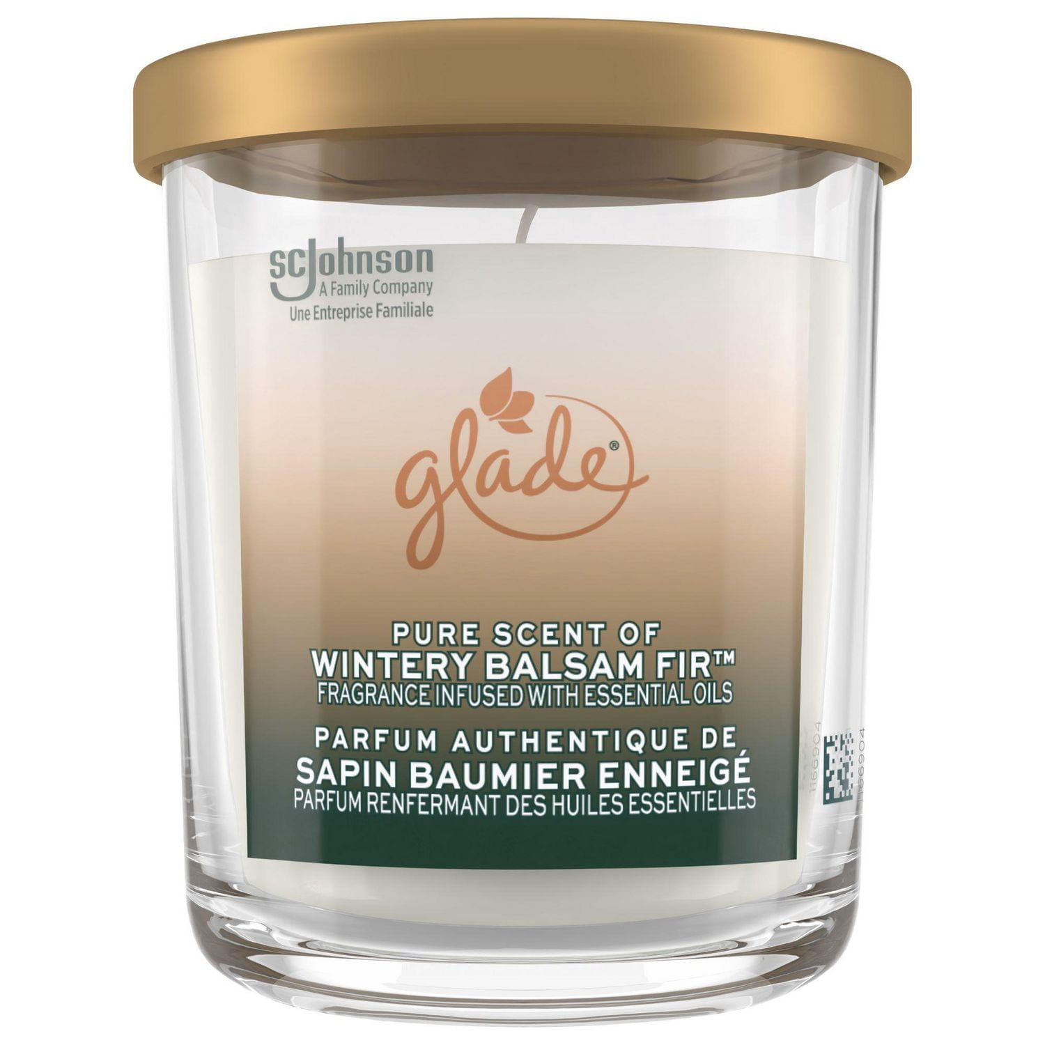 Glade® Large Candle, 4" x 4" Jar Candle, Wintry Balsam Fir