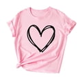 thumbnail image 1 of T-shirt à Manches Courtes pour Femmes avec Imprimé de la Saint-Valentin, Haut Graphique Fantaisie, 1 of 3