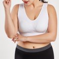 thumbnail image 4 of Women Pure Color Plus Size Ultra-thin Large Bra Sports Bra Full Bra Cup Tops, 4 of 9
