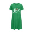 thumbnail image 5 of Pyjama Grande Taille pour Femmes Jupe Chemises de Nuit pour Femmes Manches Courtes Chemises de Nuit pour Dormir Nuisette à Enfiler Douce Mignonne Imprimée Robe de Nuit Robes pour Femmes Tenue de Nuit Robe de Pyjama Vert TTG, 5 of 5
