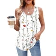 thumbnail image 2 of UPPADA Camisoles d'Été pour Femmes à Imprimé Floral, Col Ras du Cou, Sans Manches, Chemises Décontractées à Ourlet Fluide, Jolis T-Shirts, Chemises Coupe Ample, Hauts Confortables Multicolores,L, 2 of 7