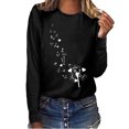 thumbnail image 2 of T-shirt Blouse à Manches Longues Décontracté Ample à Col Rond Imprimé pour Femmes, 2 of 5