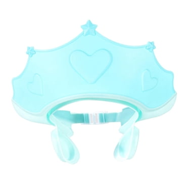 Chapeau de Douche Bébé TPE Lavage Enfants Visière de Douche Bonnet de Bain Bleu