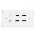 thumbnail image 3 of Plaque Murale à 6 Ports, Plaque Murale Cat6 RJ45 Largement Compatible Sans Gâchis de Fil pour Ordinateur, 3 of 8