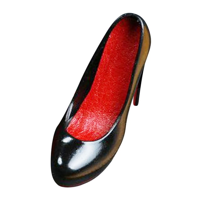 KLKCMS 1/6 Scale Figure Pointed Toe Pumps Shoes Cosplay Retro Miniature Soldier Costume Black A