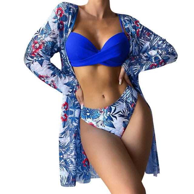 Birdeem Womens Sexy Printed Bikini Three-Piece Split Swimsuit Suit