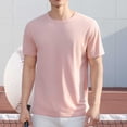 thumbnail image 2 of Dagugfen Tops for Men Summer Short Sleeve Round Neck Lightweight Casual Basic Tee Shirts Solid Color, 2 of 6