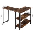 thumbnail image 3 of Patiojoy Sofa Side Table w/Storage Shelves Mobile End Table Rolling Couch Table Desk for Living Room Bedroom, 3 of 9