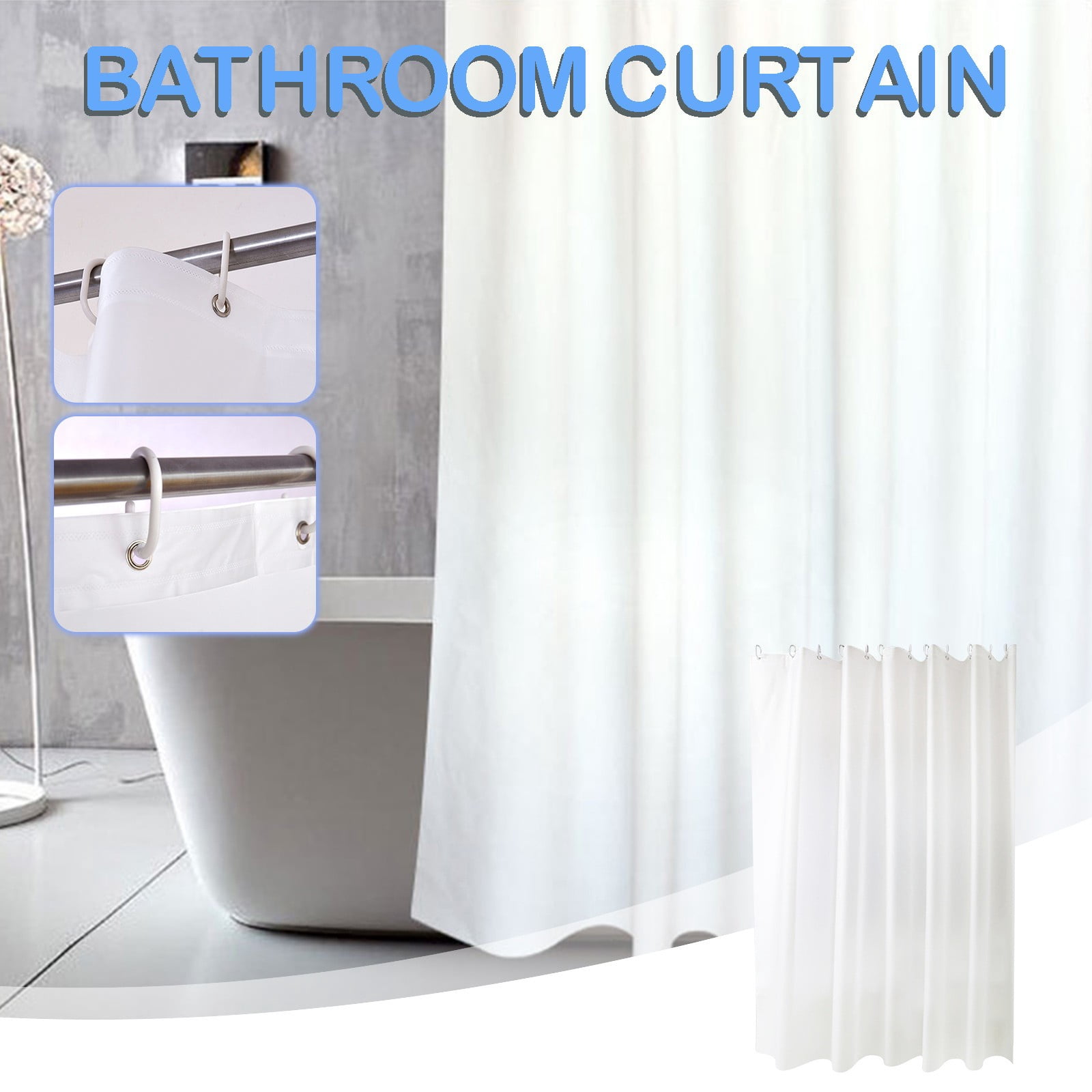 Shower Curtains, EDHITNR Thickened Waterproof Printed Shower Curtain, Heavy Duty Fabric Bathroom Partition Curtain with Grommets for Tub Shower