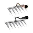 thumbnail image 1 of koolsoo 2 Pcs Herse Râteau de Désherbage Robuste pour Pelouse, Nivellement, Ameublissement du Sol pour le Travail 7 Dents Laiton 6 Dents, 1 of 1