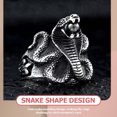 thumbnail image 3 of MasteelfCA Snake Ring Black Gem Ring Titanium Steel Ring Personalized Ring Men Ring Jewelry, 3 of 7