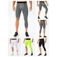 thumbnail image 3 of yeacher Pantalon de Compression de Basketball Asymétrique pour Homme avec Soufflet en Maille, Design Patchwork, Léger et Extensible, Tailles P-2TG, Options Gris/noir/blanc/vert, 3 of 6
