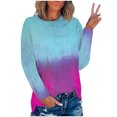 thumbnail image 1 of RKSTN Chemises à Manches Longues pour Femmes Mode Chandail à Col Rond Imprimé Teinture sur Nœuds Décontracté Sortie Blouses Amples Hauts, 1 of 3