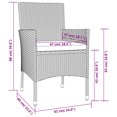 thumbnail image 4 of vidaXL Garden Chairs with Cushions 4 pcs Poly Rattan Black, 4 of 5