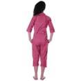 thumbnail image 4 of Moomaya Chemise en Coton Imprimé à Manches 3/4 avec Capri Ensemble de Nuit 2 Pcs Vêtements de Nuit pour Femmes, 4 of 7