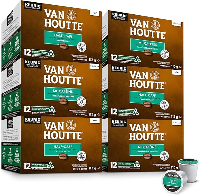 Van Houtte Half Caff K-Cup Coffee Pods, 72 Count  Keurig Coffee Makers