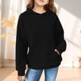 thumbnail image 2 of FAOWME Child Solid Color Hooded Silk Checked Tops Coat Black 7-8 Years, 2 of 4