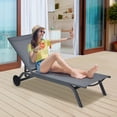 thumbnail image 1 of Goplus Outdoor Lounge Chair Chaise Reclining Aluminum Fabric Adjustable Gray, 1 of 10