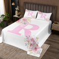 thumbnail image 2 of Erosebridal Ensembles de Courtepointe Rose pour Filles pour Lit Format Grand, Ensemble de Literie Lettre Initiale R, Déco Dessin Animé, 2 of 5
